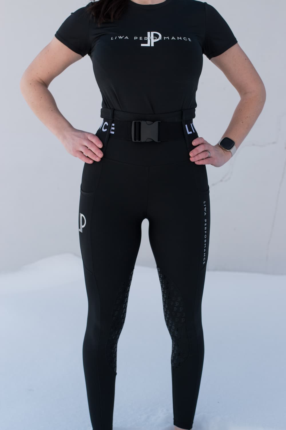 Belted high waist breeches black - Image 3