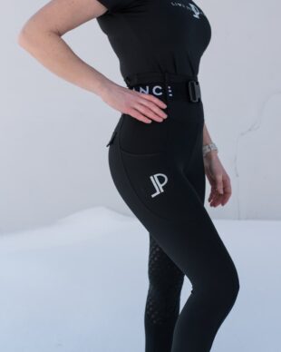 Belted high waist breeches black