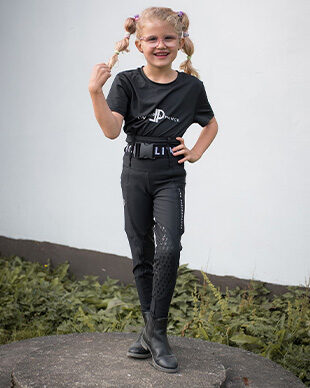 Belted high waist breeches black – Barn